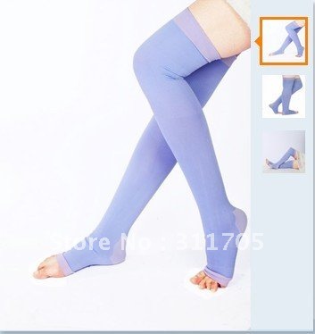 High knee fat burning body sculpting control varicose veins stovepipe pants socks free shipping 12pcs/lot