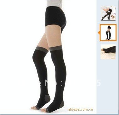 High knee fat burning body sculpting control varicose veins stovepipe pants socks free shipping 200pcs/lot