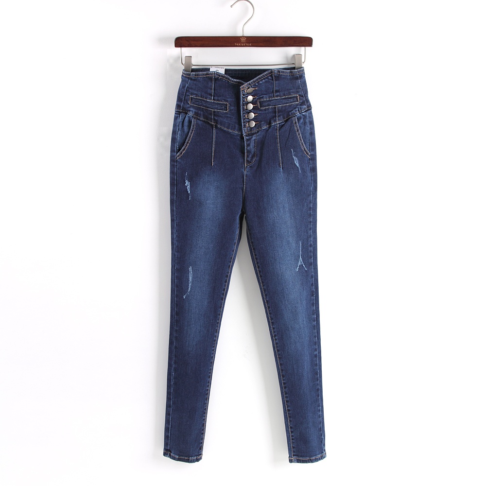 High quality 2013 spring pants tight adjustable high waist long trousers jeans pencil pants