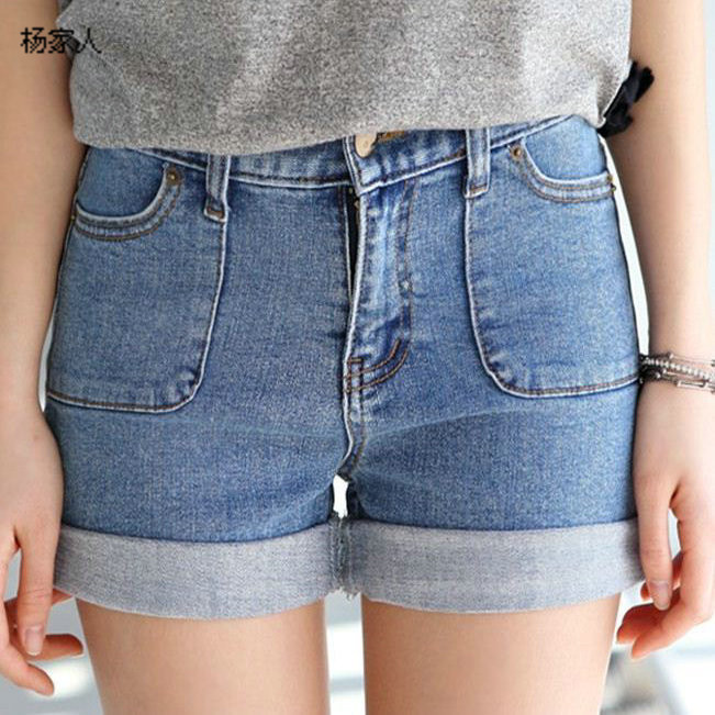 High quality ! 2013 vintage roll up hem denim shorts female roll-up hem denim shorts