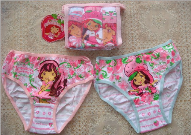 High Quality Baby Girls cotton cartoon strawberry girl short cute baby's fashion soft briefs Children's underwear 15pcs/lot