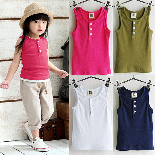 High quality bearpapas modeling male summer girls clothing full cotton vest 3206