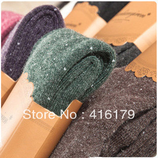 High quality cashmere combed cotton hydrowave dot legging socks autumn and winter pantyhose 3