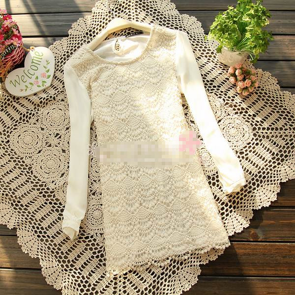 High quality fabric patchwork lace chiffon shirt