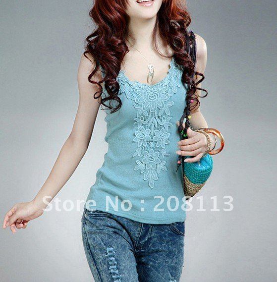 High quality fashion joker lace vest cultivate one's morality render cotton condole belt vest