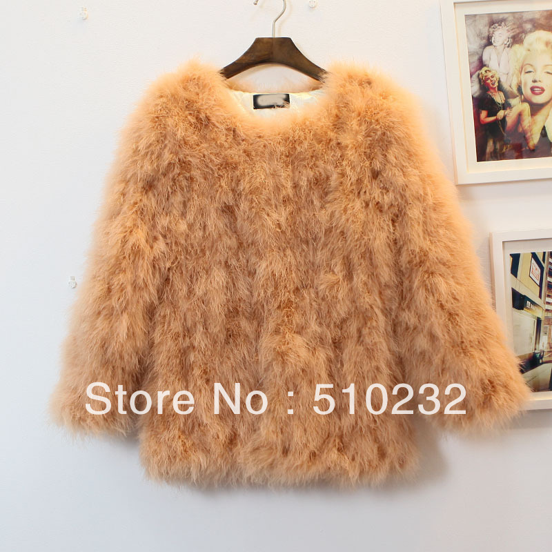 High quality fashion ostrich fur jackets plus cotton warm fur coat winter outerwear