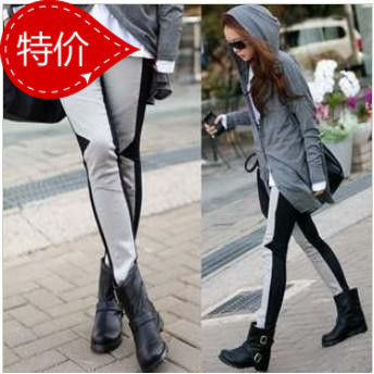 High quality internality 100% cotton patchwork skinny pants legging stockings casual ankle length trousers female