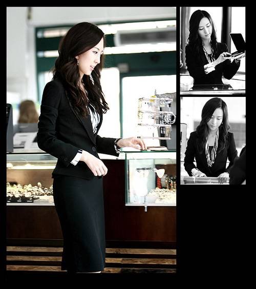 High Quality!  Lady Formal Office Suits ( Blazer + Skirt )  Women Skirts Sets Fashion Design Elegant Black Free shipping