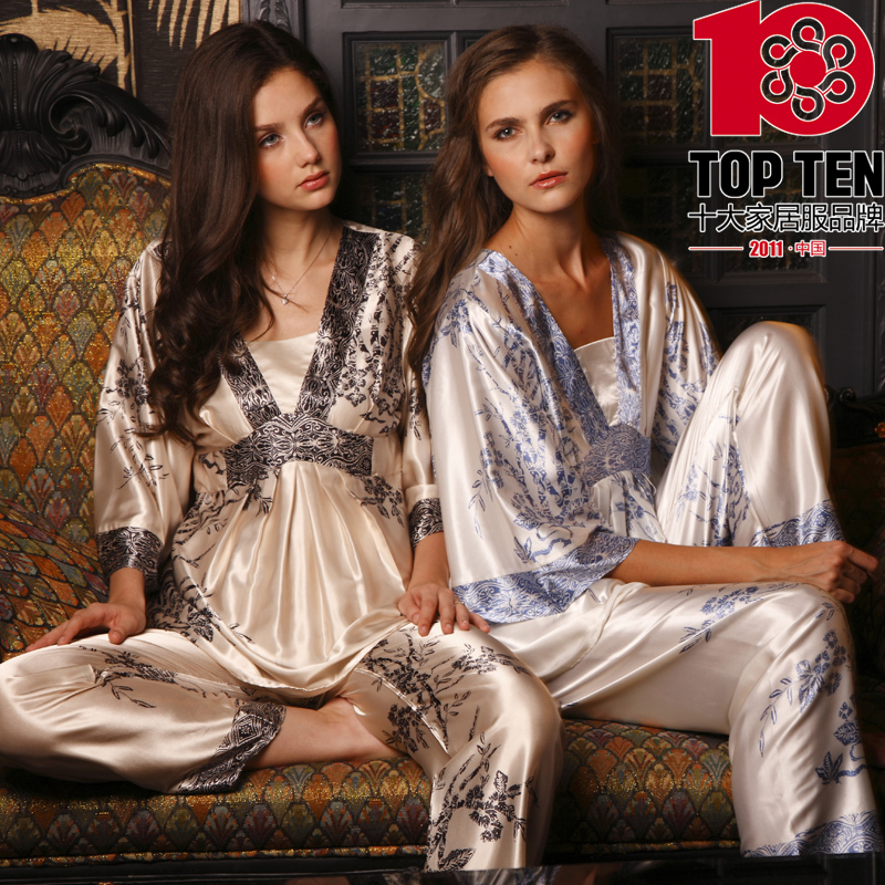 high quality Lounge 2012 sleepwear spring sleepwear wire female long-sleeve set 7508