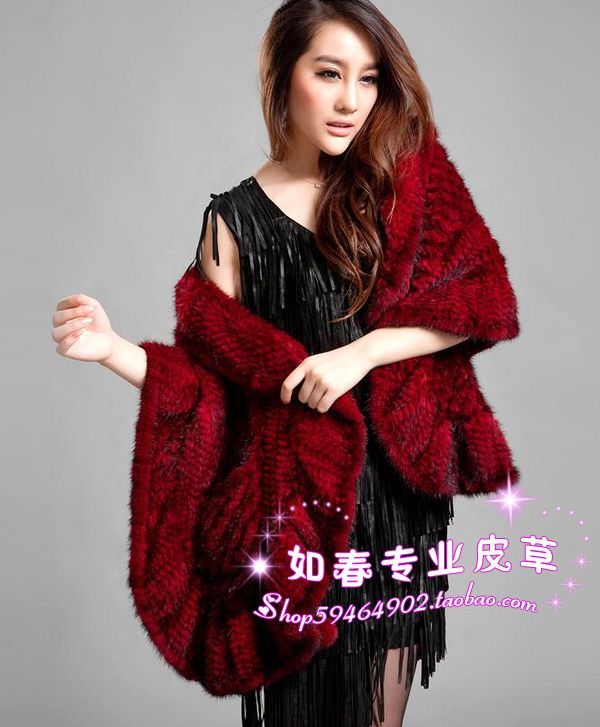 High quality mink cape women's mink hair scalloped fur cape autumn and winter fur coat