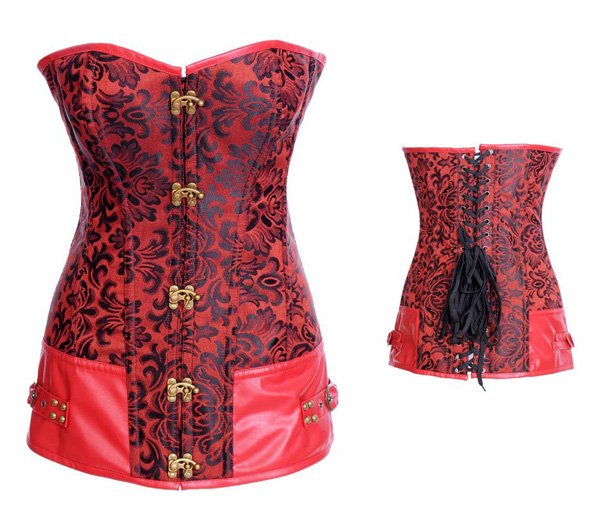 High quality New arrival Competitive Price  Satin  Women Corset Sexy Lingerie red c127