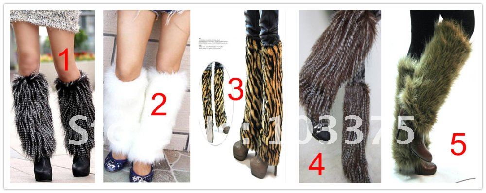 High Quality New Fashion Wool-like fur boot covers / leggings more style Free Shipping