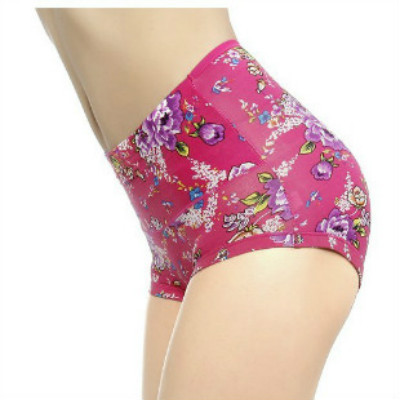 High quality product double 11 hot-selling 100% cotton print briefs high waist abdomen drawing butt-lifting panties women's