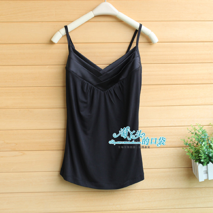 High quality stereo midsweet satin soft and comfortable modal loose plus size spaghetti strap vest female basic