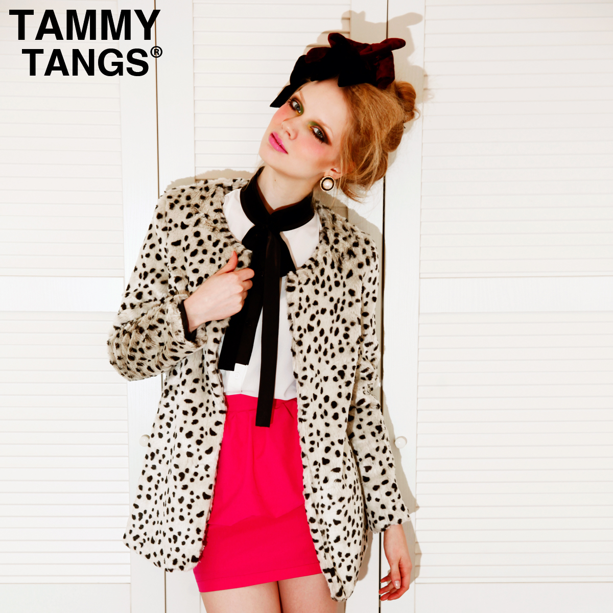 High Quality Tammy tangs sugar 2012 spring and summer medium-long faux cow coat