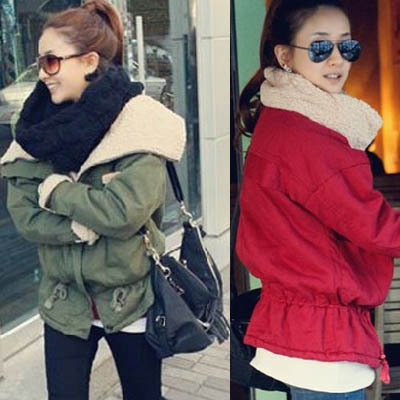 High quality version berber fleece wadded jacket cotton-padded jacket autumn and winter hot-selling drawstring slim waist