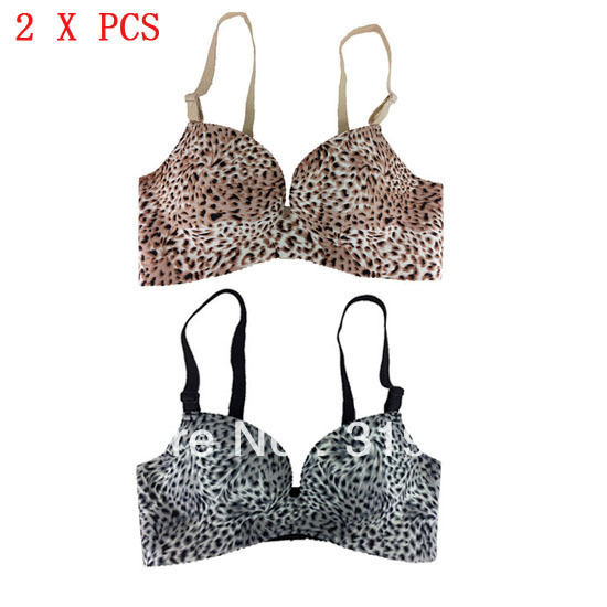 High Quality Women Bras Free Shipping B Cup Brown/Gray 2 x PCS