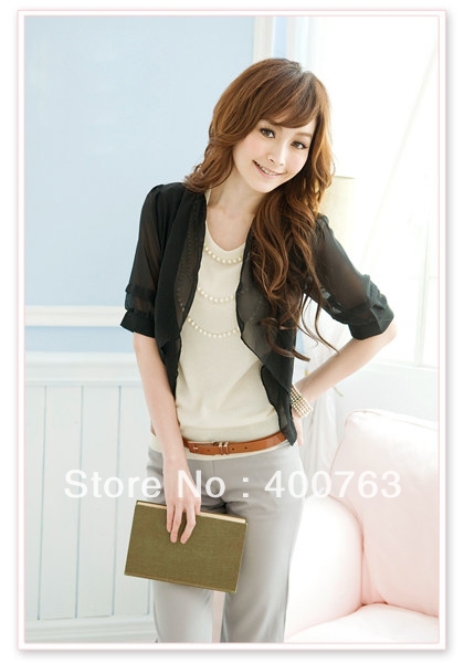 High Quality women clothing  Short  Chiffon blouse for women 2012  Free Shipping