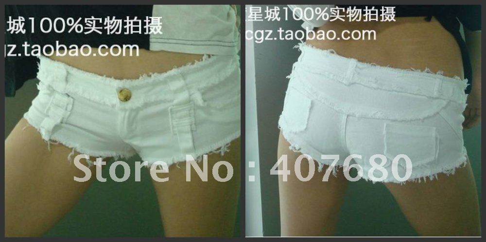 high quality women's fashion sexy low waist nightclub hot pants ds Dance Wear cotton straight shorts.