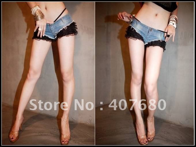 high quality women's fashion sexy nightclub hot shorts low waist lace match hiphop street dancing shorts.