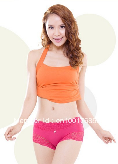 High Quality  Women's Sexy Low-waisted Underwear Lace Decorated Sexy Women's Briefs 6 Colors Available