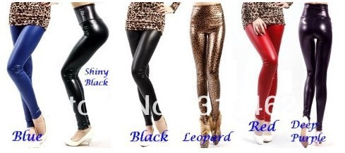 High Waist Leather Skinny Leggings Pants Tights Full Treggings free DHL/fedex 200pcs/lot