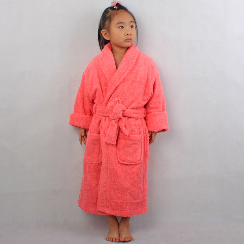 Hilift thickening child bathrobe 100% cotton toweling robe sleepwear male female child 100% cotton bathrobe