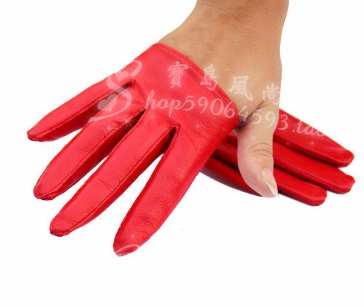 Hilton women's fashion short design sheepskin gloves genuine leather gloves