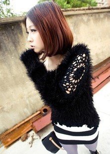 Hitz braided hollow shoulder wool sweater