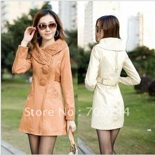 HK  Free Shipping Fashionable and Superior Quality OL  Lace Long Sleeves Spring and Autumn Lady Coat Women Coat