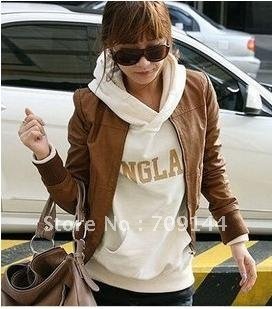 HK  Free Shipping Wholesale Super Star Style Stand Collar and Long Sleeve Coat For Female Jacket