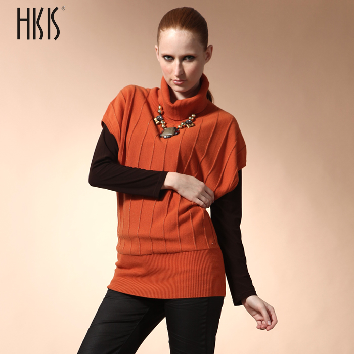 Hkk sleeveless basin sweater women's loose sweater batwing sleeve cashmere sweater 110623