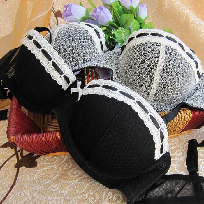 Hm single-bra i2 mesh cup detachable shoulder strap silica gel insert slip-resistant belt cup underwear 85b