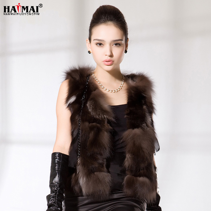 Hm winter fur coat 2012 fox fur vest design short fur vest