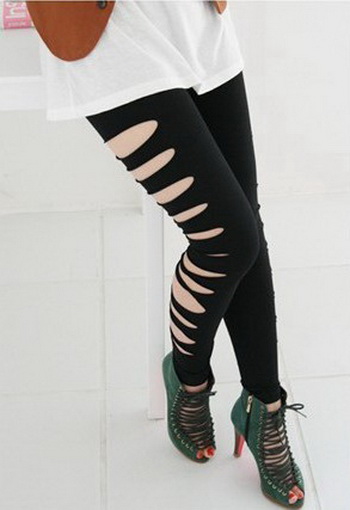 Hole cutout stockings sexy women's basic jumpsuit socks fashion socks 7834