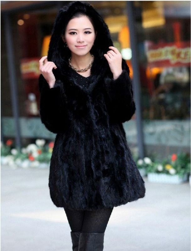 Holiday Sale 2012 new female splicing mink fur coat long womens marten outwear hooded or square-cut collar