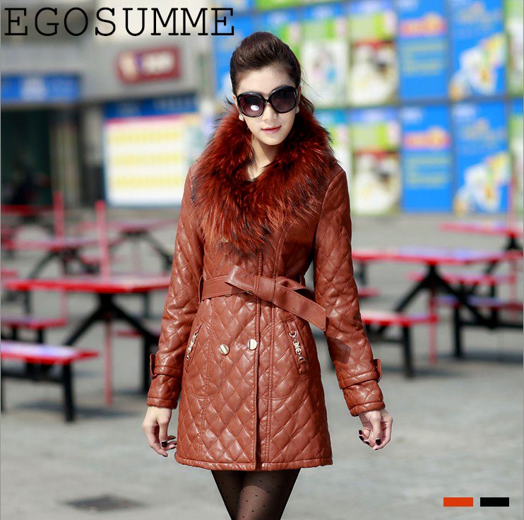 Holiday Sale 2012 New womens jacket long section of raccoon fur fur coat with belt waist   FLW099