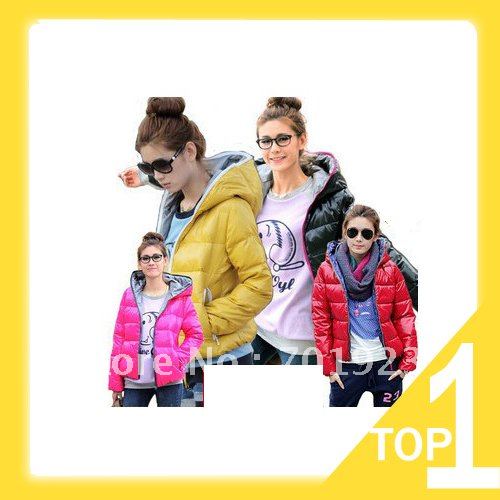 Holiday Sale 2013 fashion Hot selling glossy thermal wadded jacket long-sleeve hooded outerwear,free shipping Y3511