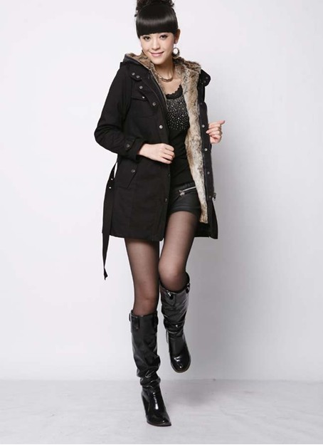 Holiday Sale 2013 Faux fur lining women's winter warm long fur coat jacket clothes wholesale Free Shipping Y0749