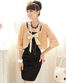 Holiday Sale 2013 Free Shipping women Rose petals small shawl jacket ladies coat Women's Suit Champagne,B312