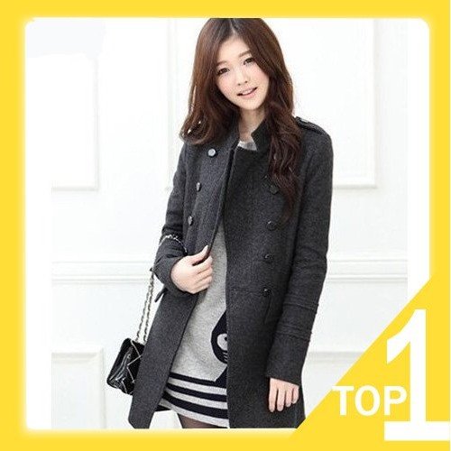 Holiday Sale 2013 New Women Double-breasted wool coat / stand-collar coat Y0101 Free shipping