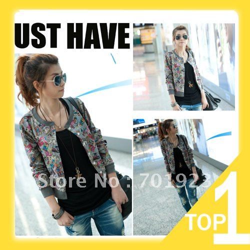 Holiday Sale 2013 summer women's slim short jacket all-match o-neck cardigan long-sleeve cartoon coat cape Y3780