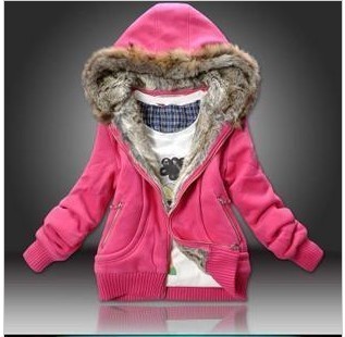 Holiday Sale C45  casual women's fur collar outerwear thermal with a hood small wadded jacket Women's Clothing