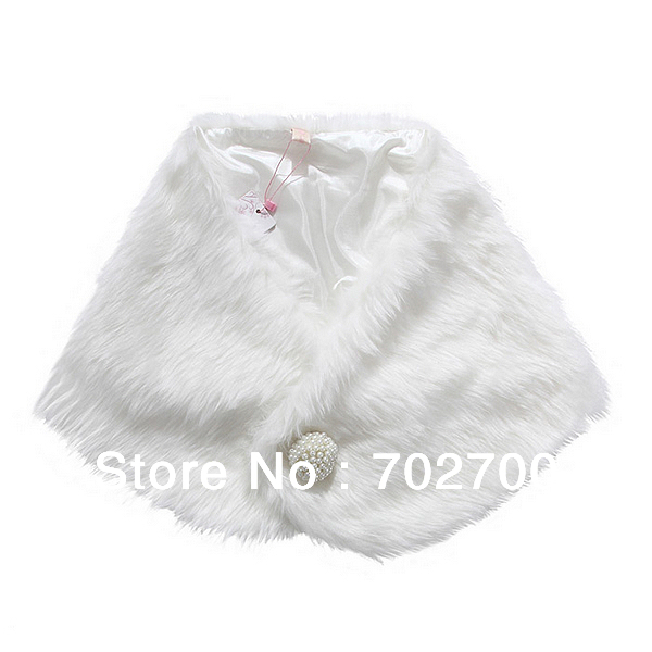 Holiday Sale Fashion Lovely  White Faux Fur Wrap Shawls Plus Size Free Shipping