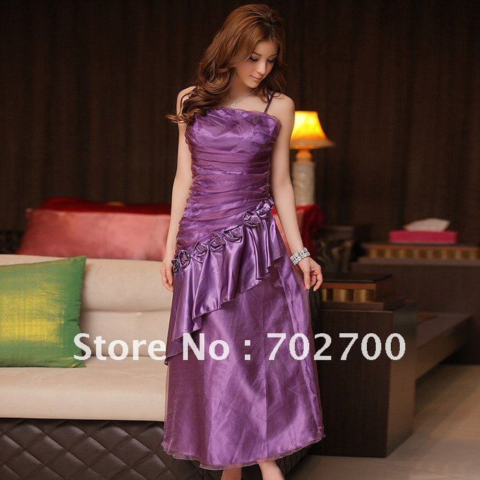 Holiday Sale Free Shipping 2012 Plus Size Off-Shoulder Sweet dream Mini wave edge Full-Length Satin Net Yarn Dress CH3211 J J G