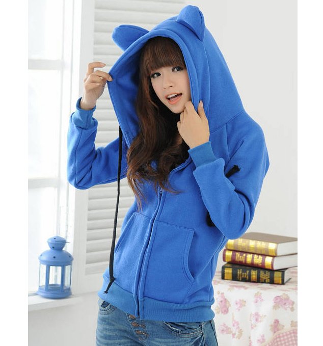 Holiday Sale Free Shipping  Fashion Ladies Winter Lovely  Bear Hoodie Thick Coat Sweet School Style Animal hoodies