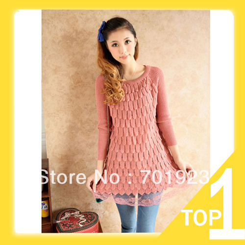 Holiday Sale Free shipping Korea Fashion Style Women's lace fit fashion Sweater Y6015