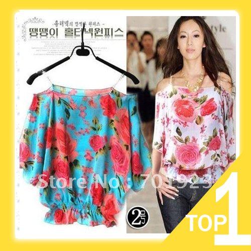 Holiday Sale Free Shipping Wholesale Korea Shirt women Shirts/Women Clothes Summer Blouse Chiffon Blouse Y3544