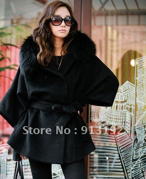 Holiday Sale Free Shipping Winter Korea Women's irregular Cuff Coat With Fur Extra heavy Outerwear overcoat