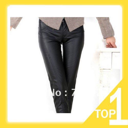 Holiday Sale Free shippng imitation leather leggings 2013 Hot sale New designer Women's leather trousers Y3696